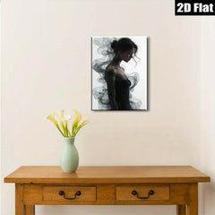 2D flat 1pc Ethereal Woman Portrait Moody Abstract Wall Art Living Room Bedroom Decor Gallery Wrapped Canvas Print Modern Farmhouse Style Minimalist Aesthetic