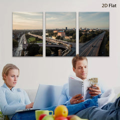 2D flat 1pc European cityscape highway overpass modern wall art living room bedroom decor farmhouse style inspirational canvas prints gallery wrapped ready to hang
