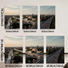 2D flat 1pc European cityscape highway overpass modern wall art living room bedroom decor farmhouse style inspirational canvas prints gallery wrapped ready to hang