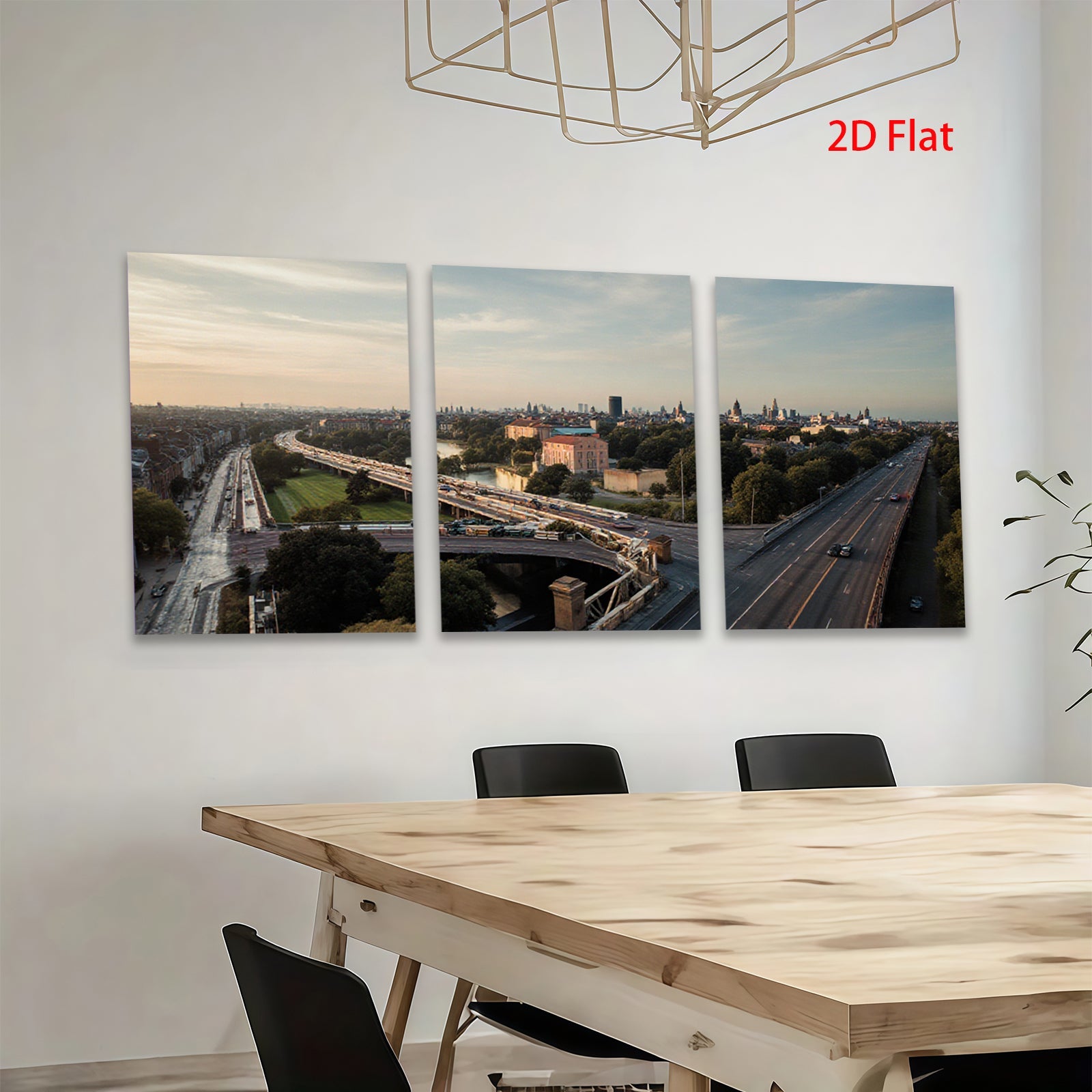 2D flat 1pc European cityscape highway overpass modern wall art living room bedroom decor farmhouse style inspirational canvas prints gallery wrapped ready to hang