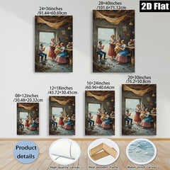 2D flat 1pc Family Gathering Coastal Home Decor Living Room Bedroom Wall Art Farmhouse Style Canvas Prints Modern Artwork Rustic Chic