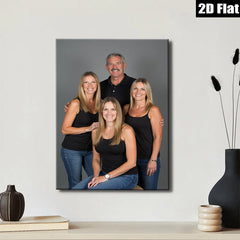 2D flat 1pc Family Portrait Denim Casual Style Wall Art Living Room Bedroom Decor Modern Farmhouse Gallery Wrapped Canvas Prints for Home