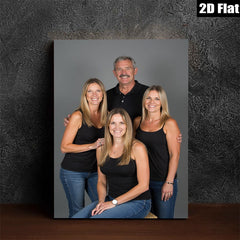 2D flat 1pc Family Portrait Denim Casual Style Wall Art Living Room Bedroom Decor Modern Farmhouse Gallery Wrapped Canvas Prints for Home