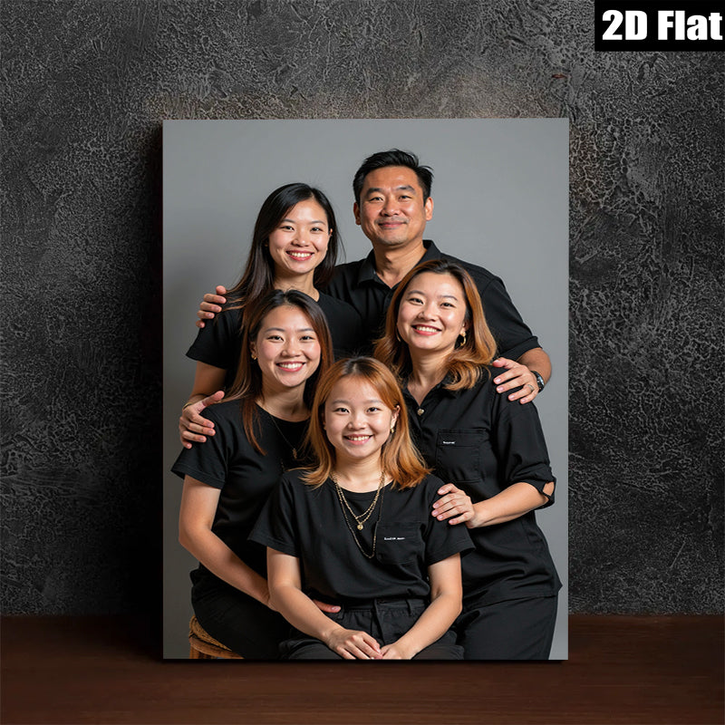 2D flat 1pc Family Portrait Modern Wall Art Living Room Bedroom Decor Farmhouse Style Gallery Wrapped Canvas Prints Coastal Home Décor