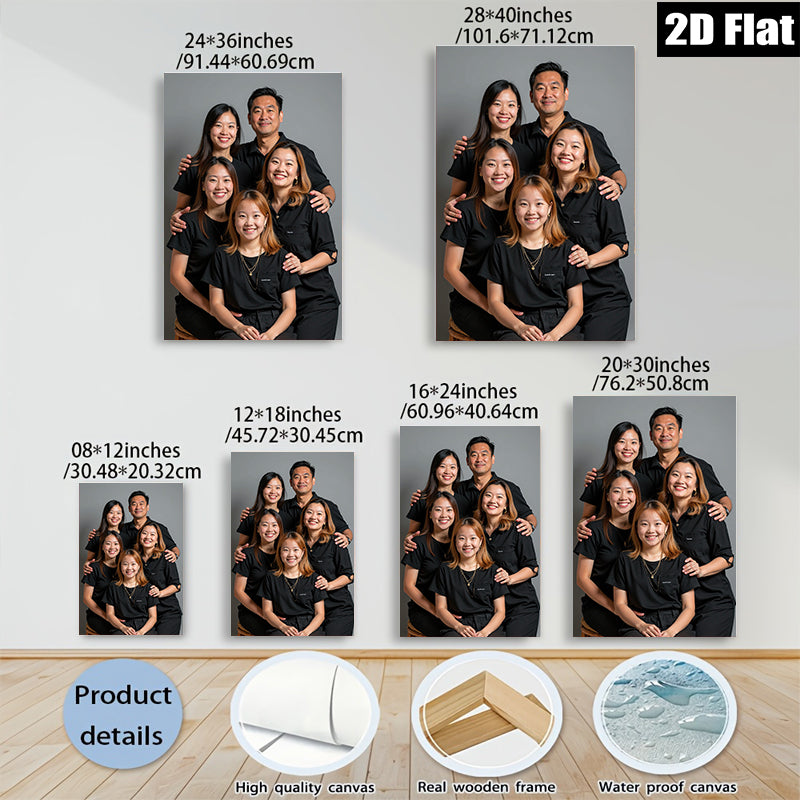 2D flat 1pc Family Portrait Modern Wall Art Living Room Bedroom Decor Farmhouse Style Gallery Wrapped Canvas Prints Coastal Home Décor
