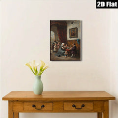 2D flat 1pc Family Portrait Victorian Era Scene Gallery Wall Art Home Decor Living Room Bedroom Canvas Print Modern Farmhouse Style