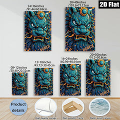 2D flat 1pc Fierce Blue Dragon Wall Art Decor for Living Room Bedroom Modern Canvas Prints Home Office Decor Farmhouse Style Gallery Wrapped Artwork
