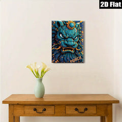 2D flat 1pc Fierce Blue Dragon Wall Art Decor for Living Room Bedroom Modern Canvas Prints Home Office Decor Farmhouse Style Gallery Wrapped Artwork