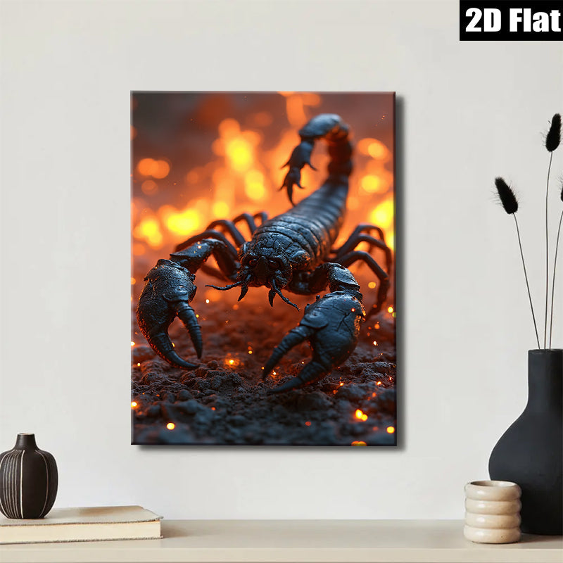 2D flat 1pc Fierce Desert Scorpion Wildlife Art Canvas Wall Decor Living Room Bedroom Modern Farmhouse Gallery Wrapped Timeless Trending Now