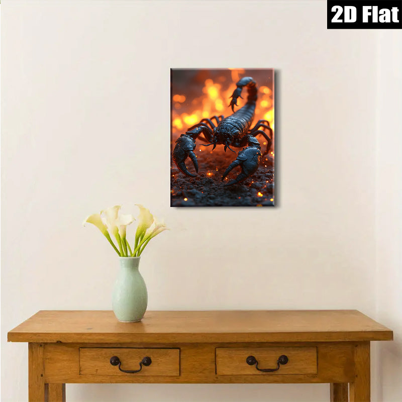 2D flat 1pc Fierce Desert Scorpion Wildlife Art Canvas Wall Decor Living Room Bedroom Modern Farmhouse Gallery Wrapped Timeless Trending Now