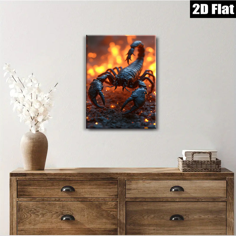 2D flat 1pc Fierce Desert Scorpion Wildlife Art Canvas Wall Decor Living Room Bedroom Modern Farmhouse Gallery Wrapped Timeless Trending Now