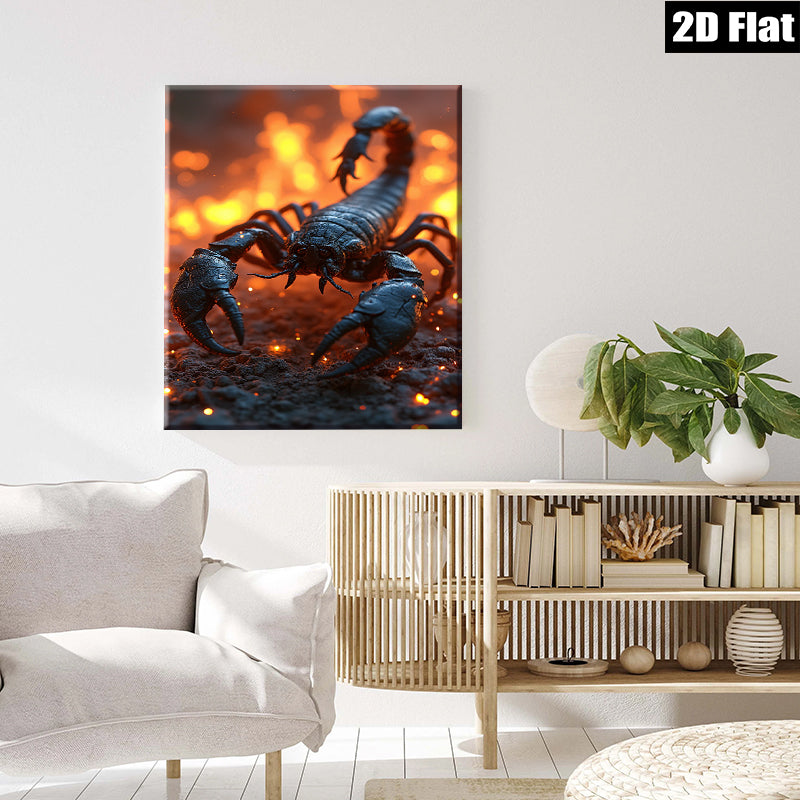 2D flat 1pc Fierce Desert Scorpion Wildlife Art Canvas Wall Decor Living Room Bedroom Modern Farmhouse Gallery Wrapped Timeless Trending Now