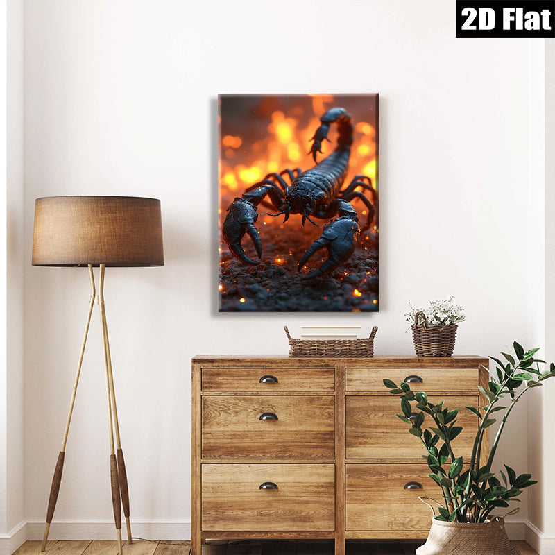 2D flat 1pc Fierce Desert Scorpion Wildlife Art Canvas Wall Decor Living Room Bedroom Modern Farmhouse Gallery Wrapped Timeless Trending Now