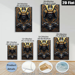 2D flat 1pc Fierce Dragon Samurai Warrior Portrait Wall Art Canvas Prints for Living Room Bedroom Office Decor Modern Farmhouse Aesthetic Gallery Wrapped Ready to Hang