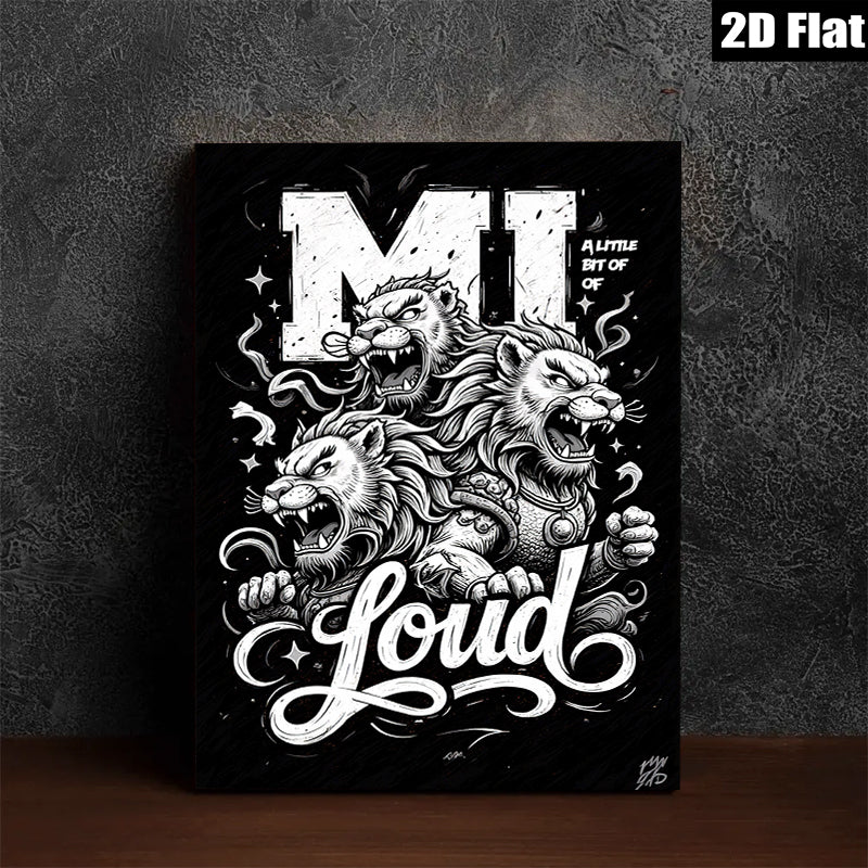 2D flat 1pc Fierce Lion Family Wall Art Canvas Prints for Living Room Bedroom Decor Modern Farmhouse Rustic Gallery Wrapped Animal Wildlife Art Home Office Décor