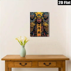 2D flat 1pc Fierce Samurai Warrior Portrait Canvas Wall Art Decor for Living Room Bedroom Office Modern Farmhouse Gallery Wrapped Timeless Aesthetic