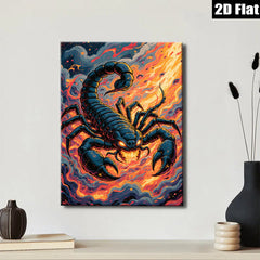 2D flat 1pc Fiery Black Scorpion Wall Art Canvas Prints For Living Room Bedroom Decor Modern Farmhouse Style Gallery Wrapped Timeless Home Decorations