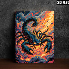 2D flat 1pc Fiery Black Scorpion Wall Art Canvas Prints For Living Room Bedroom Decor Modern Farmhouse Style Gallery Wrapped Timeless Home Decorations
