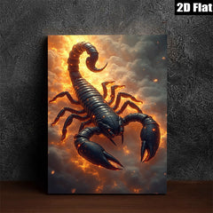 2D flat 1pc Fiery Black Scorpion Wall Art Decor for Living Room Bedroom Gallery Wrapped Canvas Prints Modern Farmhouse Style Rustic Home Decor Gifts