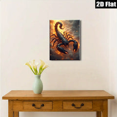 2D flat 1pc Fiery Black Scorpion Wall Art Decor for Living Room Bedroom Gallery Wrapped Canvas Prints Modern Farmhouse Style Rustic Home Decor Gifts
