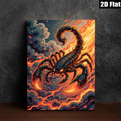 2D flat 1pc Fiery Crimson Scorpion Wall Art Decor for Living Room Bedroom Home Office Modern Canvas Prints Gallery Wrapped Ready to Hang