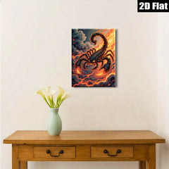 2D flat 1pc Fiery Crimson Scorpion Wall Art Decor for Living Room Bedroom Home Office Modern Canvas Prints Gallery Wrapped Ready to Hang