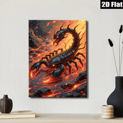 2D flat 1pc Fiery Crimson Scorpion Wall Art Living Room Bedroom Decor Modern Canvas Prints Aesthetic Room Refresh Home Decorations Gift Ideas
