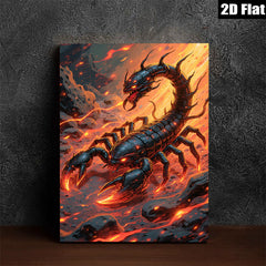 2D flat 1pc Fiery Crimson Scorpion Wall Art Living Room Bedroom Decor Modern Canvas Prints Aesthetic Room Refresh Home Decorations Gift Ideas