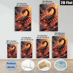 2D flat 1pc Fiery Crimson Scorpion Wall Art Living Room Bedroom Decor Modern Canvas Prints Aesthetic Room Refresh Home Decorations Gift Ideas