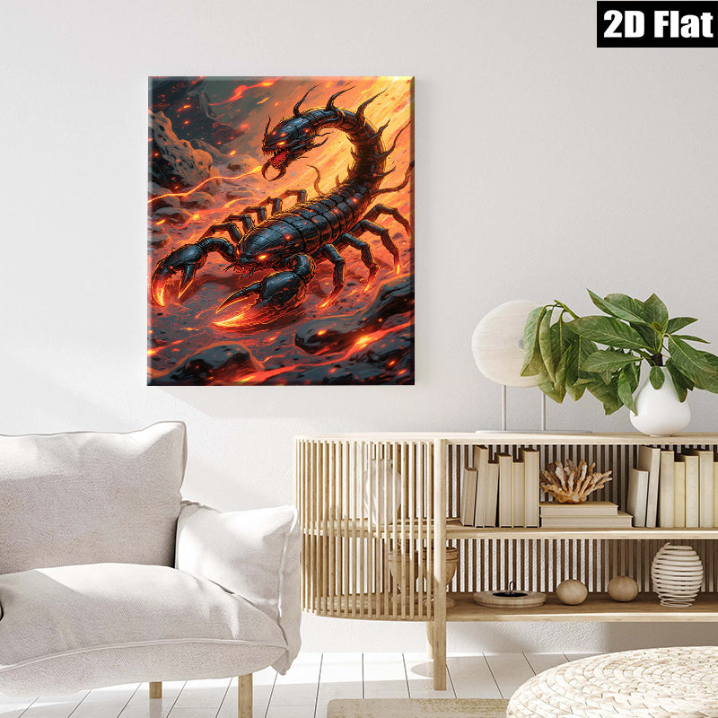 2D flat 1pc Fiery Crimson Scorpion Wall Art Living Room Bedroom Decor Modern Canvas Prints Aesthetic Room Refresh Home Decorations Gift Ideas