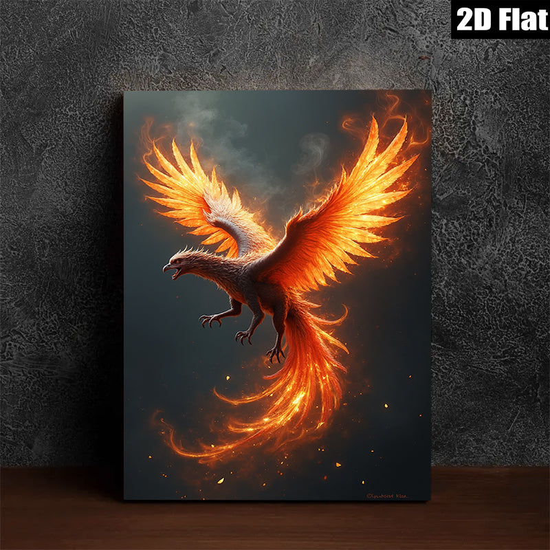 2D flat 1pc Fiery Phoenix Rising Wall Art Decor for Living Room Bedroom Modern Farmhouse Gallery Wrapped Canvas Prints Home Decorations Gift Ideas