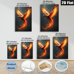 2D flat 1pc Fiery Phoenix Rising Wall Art Decor for Living Room Bedroom Modern Farmhouse Gallery Wrapped Canvas Prints Home Decorations Gift Ideas