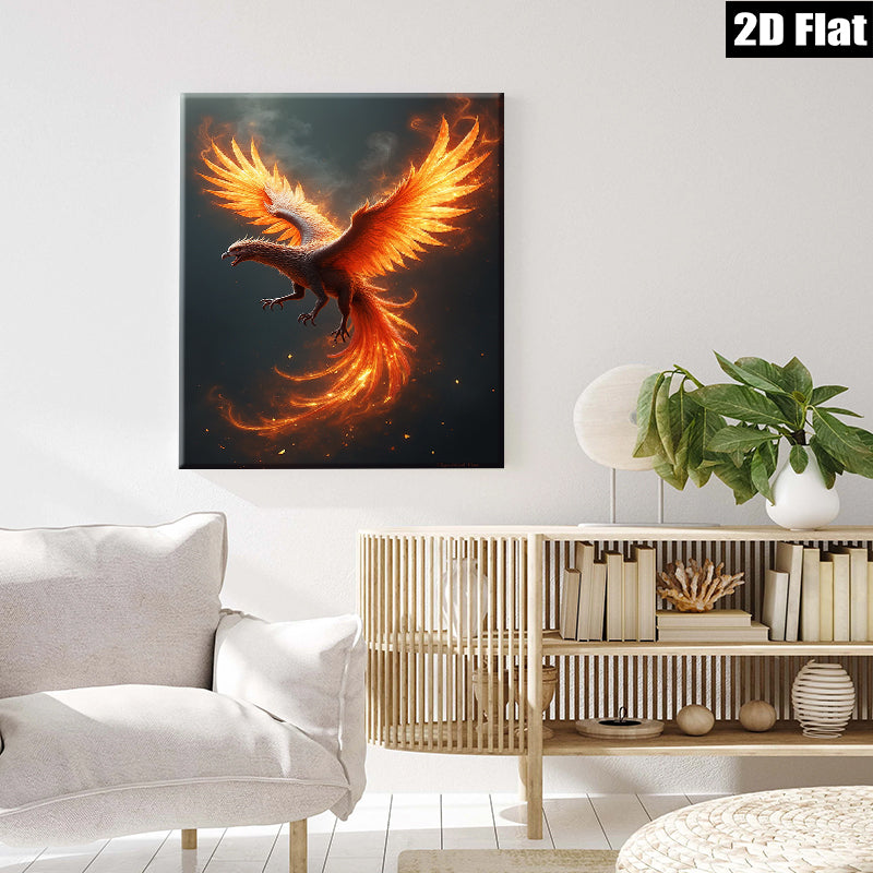 2D flat 1pc Fiery Phoenix Rising Wall Art Decor for Living Room Bedroom Modern Farmhouse Gallery Wrapped Canvas Prints Home Decorations Gift Ideas