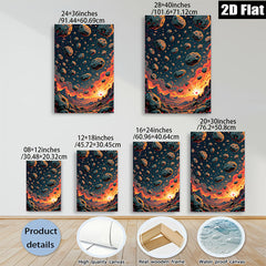2D flat 1pc Fiery Planetary Impact Dramatic Space Scene Wall Decor Living Room Bedroom Art Canvas Print Modern Farmhouse Style Trending Now