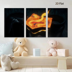 2D flat 1pc Fiery abstract swirl canvas wall art for living room bedroom modern farmhouse decor gallery wrapped ready to hang inspirational gifts