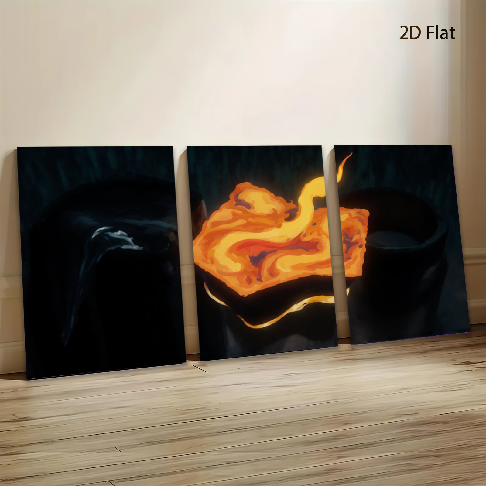 2D flat 1pc Fiery abstract swirl canvas wall art for living room bedroom modern farmhouse decor gallery wrapped ready to hang inspirational gifts