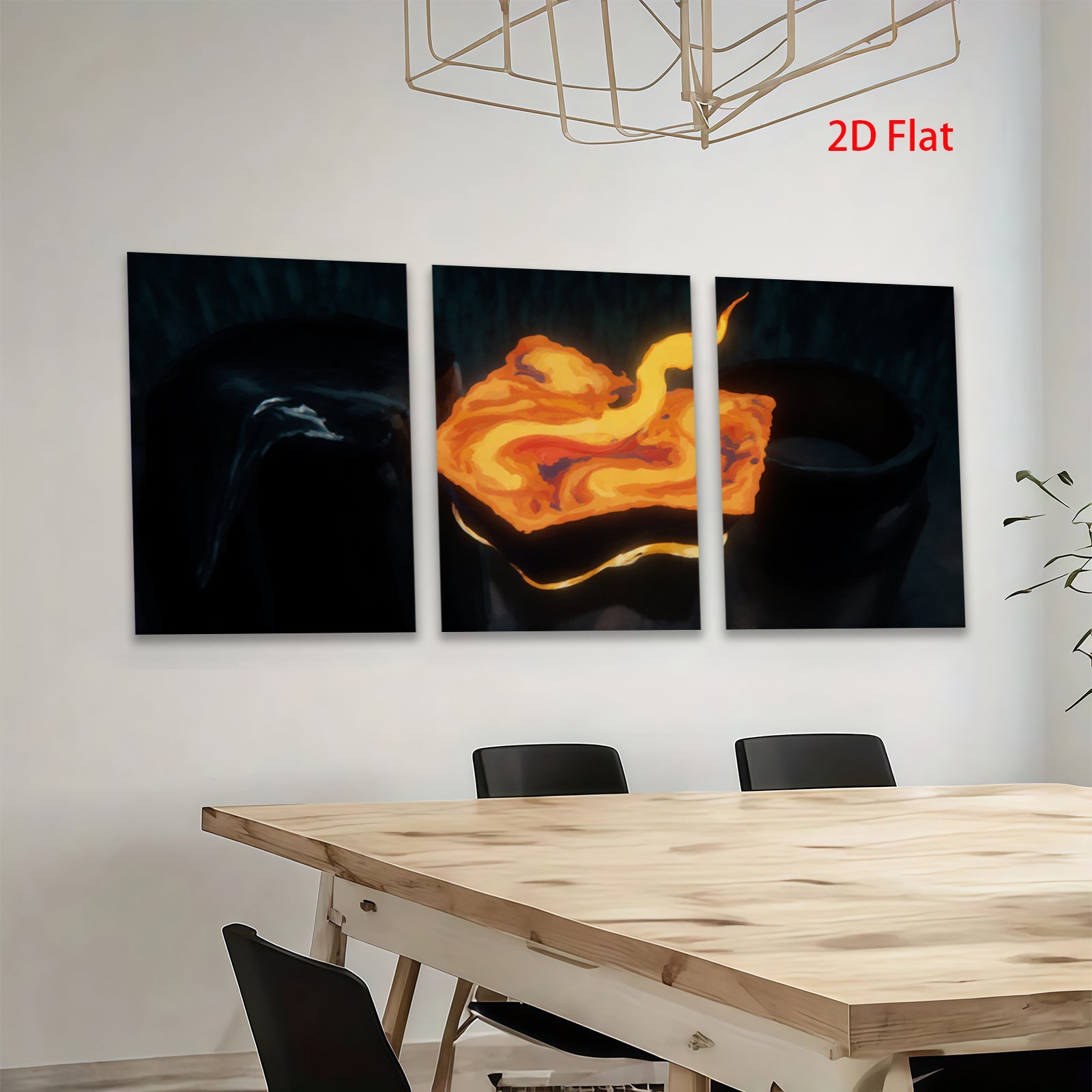 2D flat 1pc Fiery abstract swirl canvas wall art for living room bedroom modern farmhouse decor gallery wrapped ready to hang inspirational gifts
