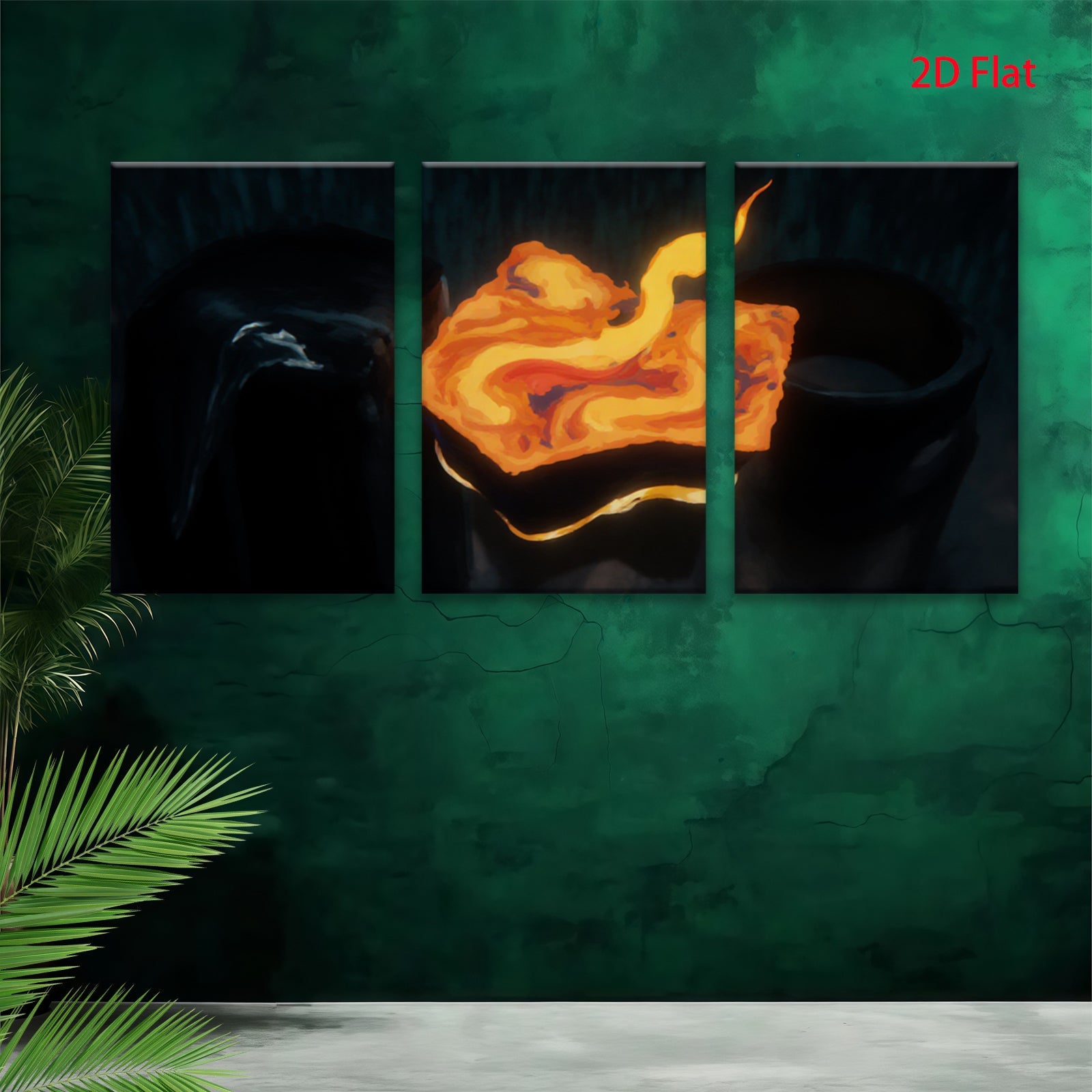 2D flat 1pc Fiery abstract swirl canvas wall art for living room bedroom modern farmhouse decor gallery wrapped ready to hang inspirational gifts