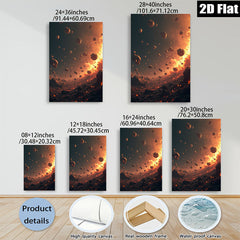 2D flat 1pc Fiery asteroid field dramatic cosmic canvas wall art for living room bedroom modern farmhouse gallery wrapped timeless statement piece