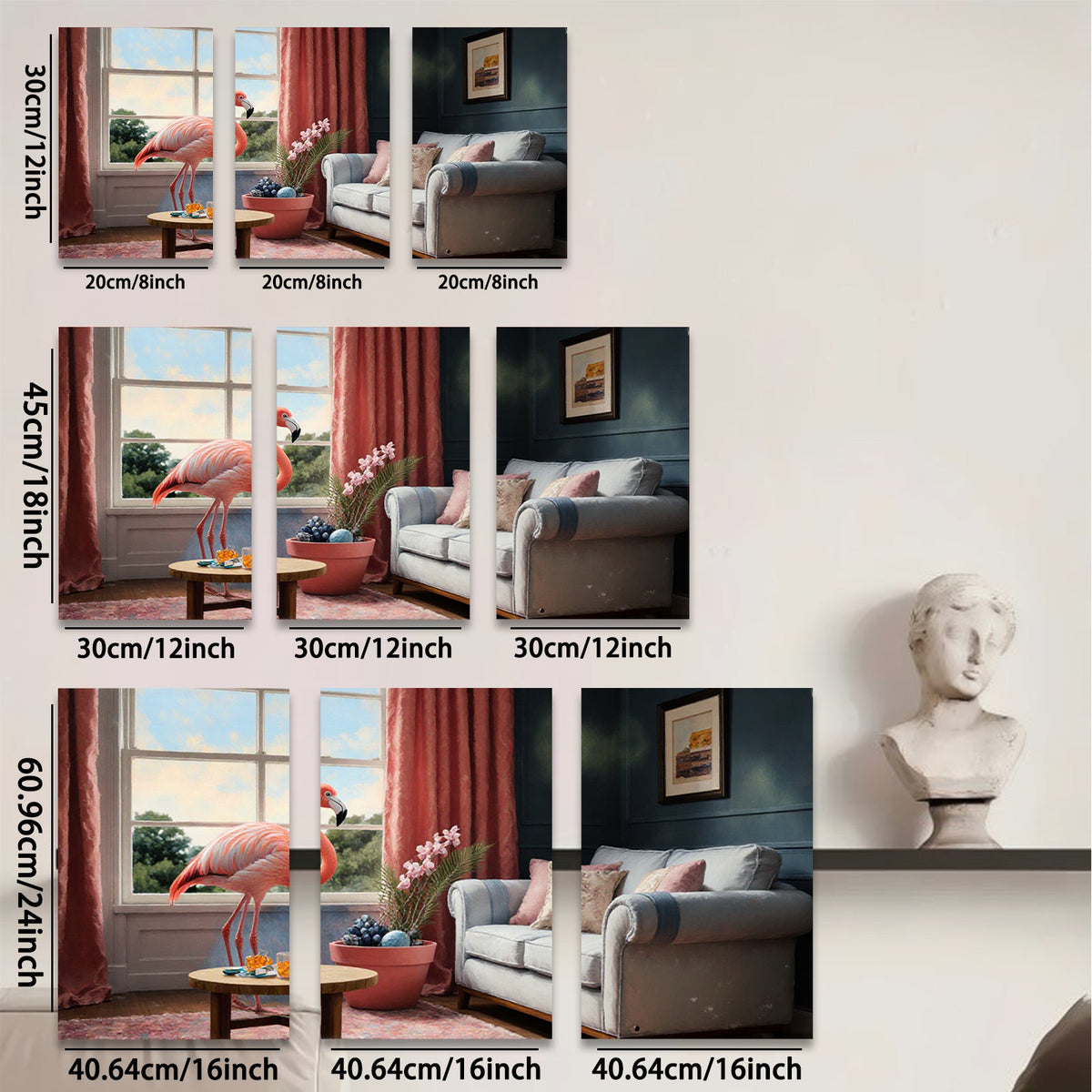 2D flat 1pc Flamingo Living Room Botanical Wall Art Decor Modern Farmhouse Gallery Wrapped Canvas Prints for Bedroom Office Cozy Home Decor