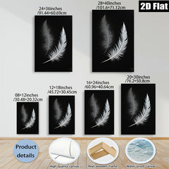 2D flat 1pc Floating Feather Dreamy Wall Art Modern Farmhouse Decor Living Room Bedroom Canvas Prints Gallery Wrapped Timeless Elegance Coastal Chic