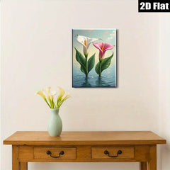 2D flat 1pc Floating Lilies Serene Water Garden Wall Art Prints Bathroom Decor Farmhouse Style Living Room Bedroom Modern Canvas Paintings Gift Ideas