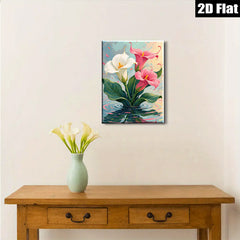 2D flat 1pc Floating Lily Pads Botanical Wall Art Canvas Prints for Bathroom Spa Relaxing Home Decor Living Room Bedroom Modern Farmhouse Style