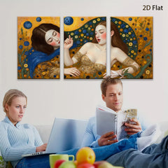 2D flat 1pc Floral Embrace Mystical Women Portrait Wall Art Living Room Bedroom Decor Gallery Wrapped Canvas Prints Modern Farmhouse Aesthetic Home Decorations