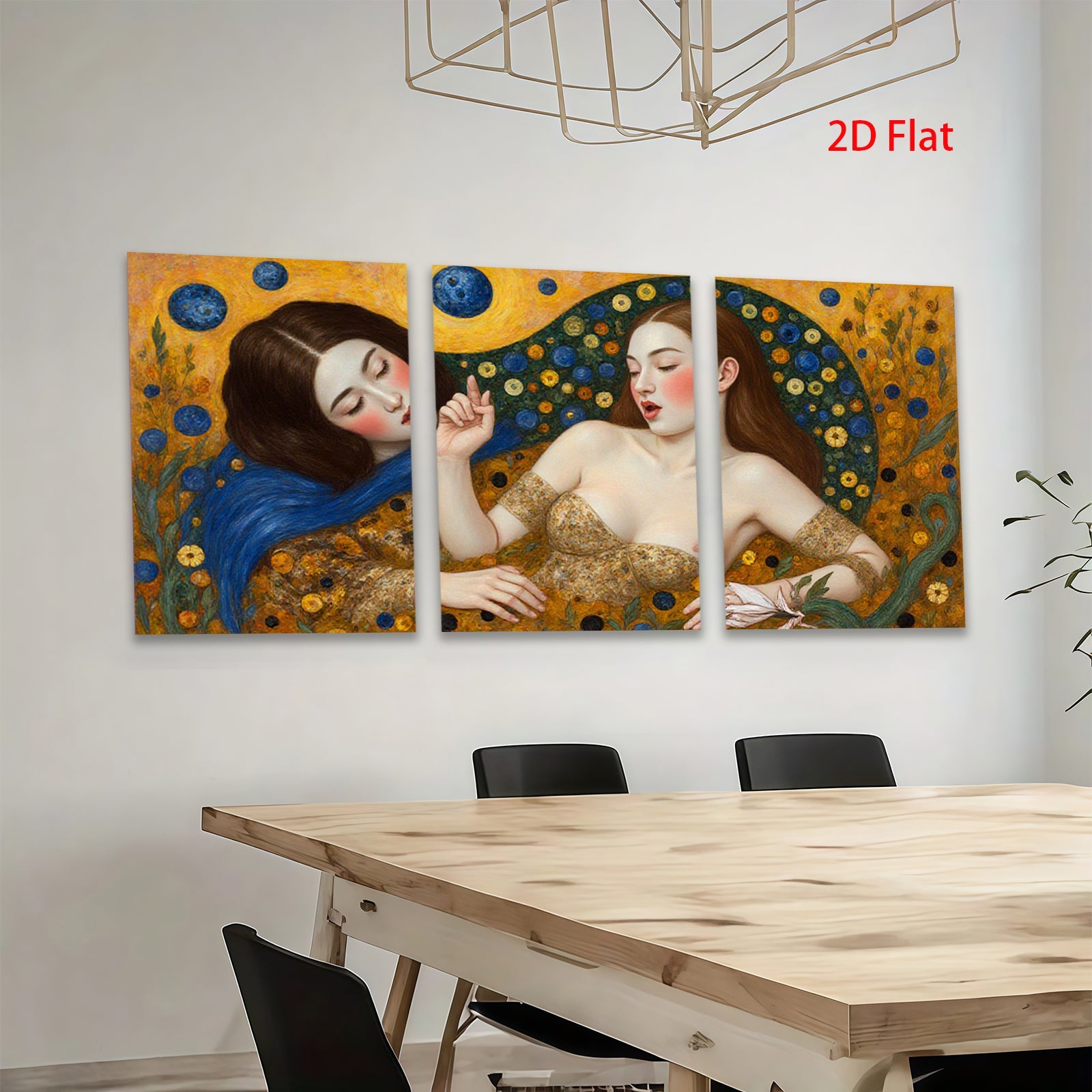 2D flat 1pc Floral Embrace Mystical Women Portrait Wall Art Living Room Bedroom Decor Gallery Wrapped Canvas Prints Modern Farmhouse Aesthetic Home Decorations