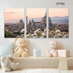2D flat 1pc Florence Italy cityscape painting Tuscan view wall decor living room bedroom modern farmhouse gallery wrapped canvas prints art