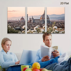 2D flat 1pc Florence Italy cityscape painting Tuscan view wall decor living room bedroom modern farmhouse gallery wrapped canvas prints art