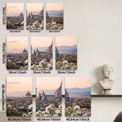 2D flat 1pc Florence Italy cityscape painting Tuscan view wall decor living room bedroom modern farmhouse gallery wrapped canvas prints art