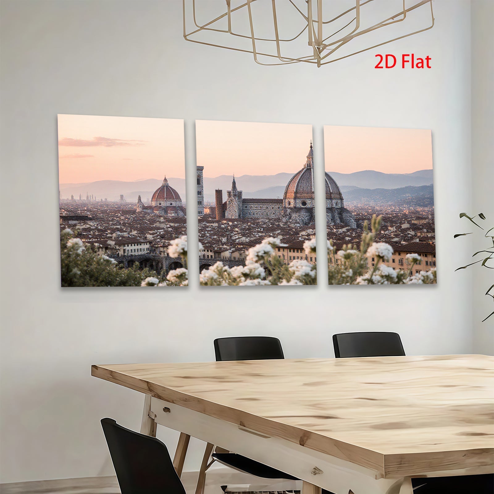 2D flat 1pc Florence Italy cityscape painting Tuscan view wall decor living room bedroom modern farmhouse gallery wrapped canvas prints art