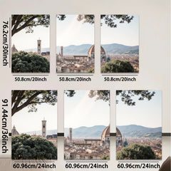 2D flat 1pc Florence Italy cityscape panoramic view wall art modern farmhouse living room bedroom decor gallery wrapped canvas prints botanical nature landscape